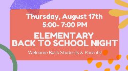 Elementary  Back to School Night